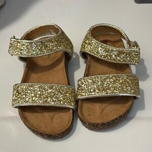 J crew kids glitter buckle sandals